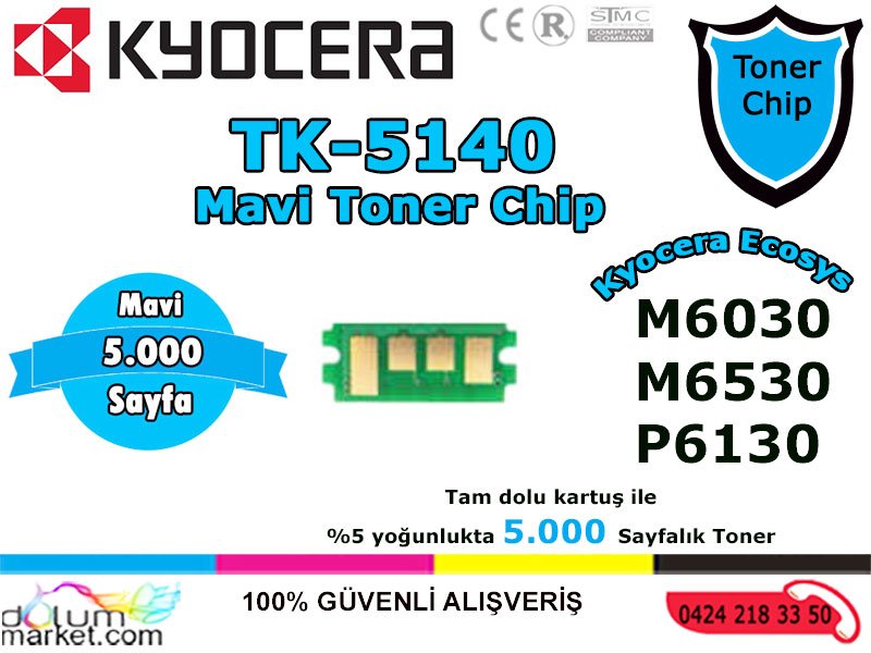 Kyocera_TK_5140_Toner_Chip_Mavi
