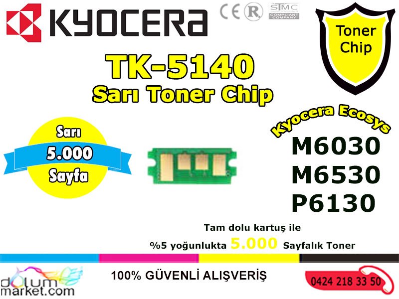 Kyocera_TK_5140_Toner_Chip_Sarı.