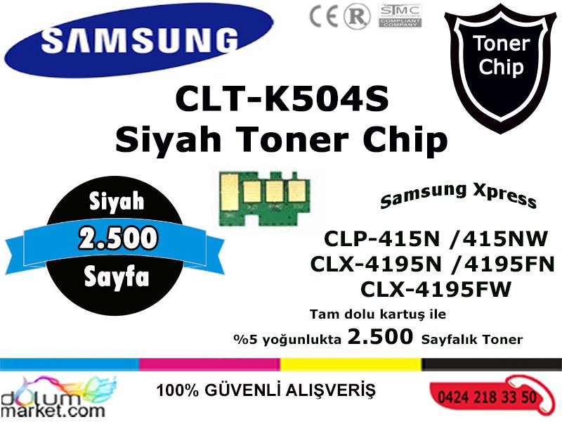 Samsung-CLT-K504S-Tonerchip-Siyah